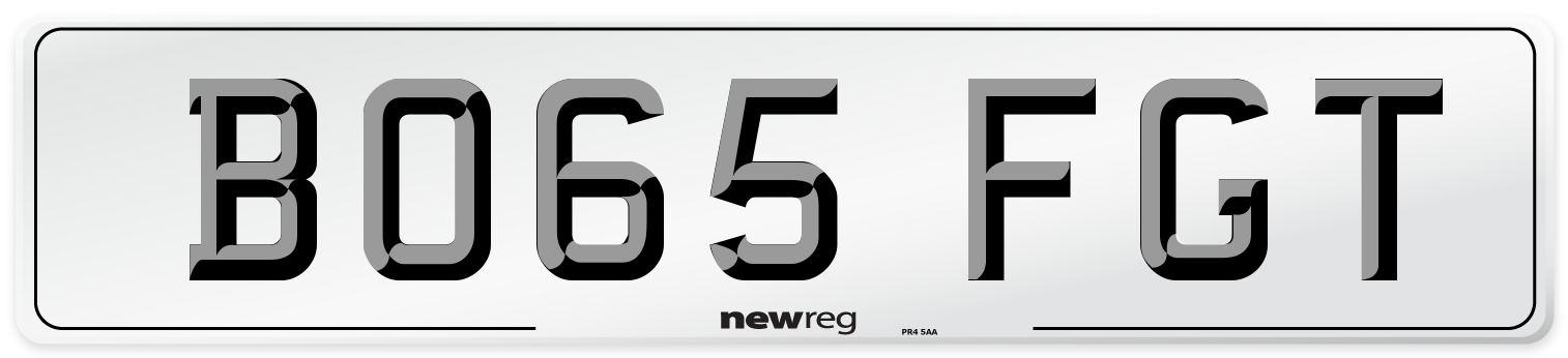 BO65 FGT Number Plate from New Reg